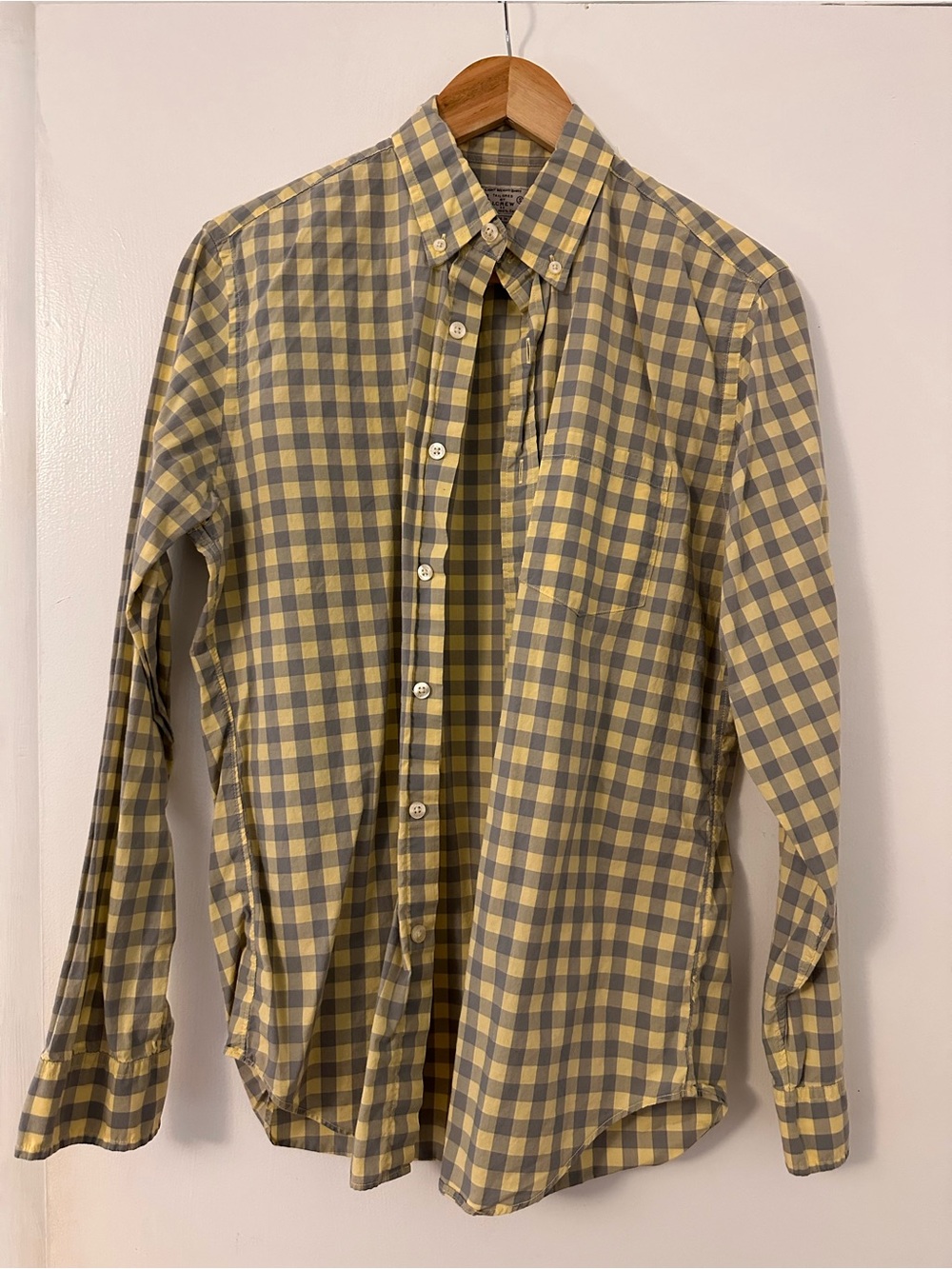 J.Crew Yellow and Gray Gingham
